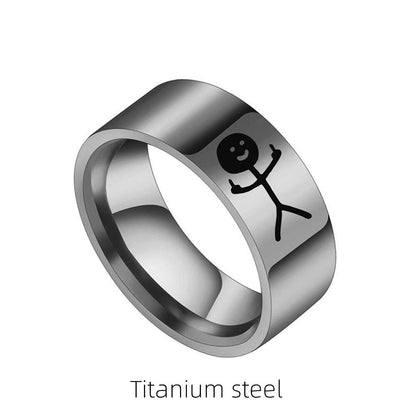 Men's Retro Hip Hop Graffiti Stainless Steel Ring