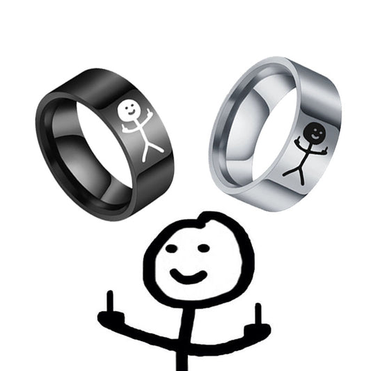 Men's Retro Hip Hop Graffiti Stainless Steel Ring