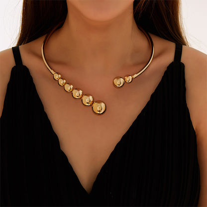 Exaggerated Metal Punk Necklace for Daily Wear