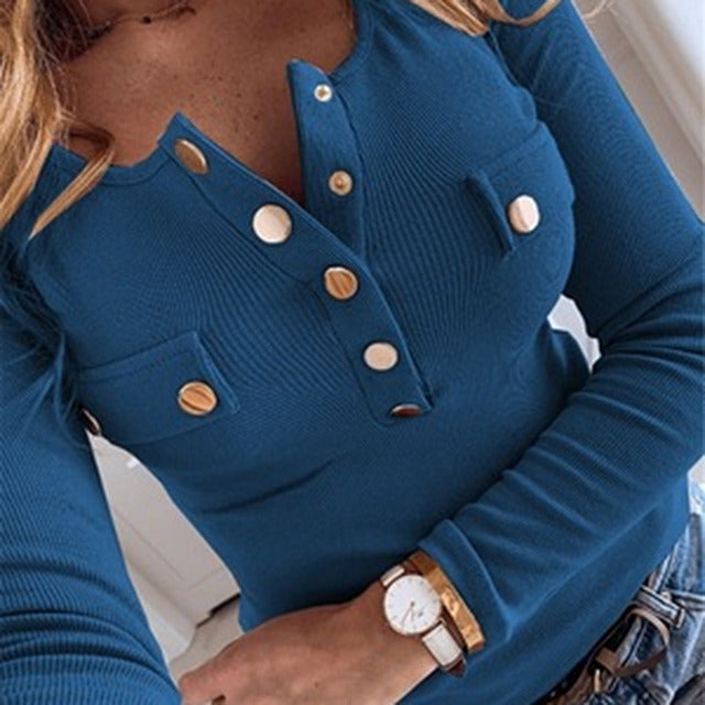 Women's Casual Elegant Autumn T-shirt - Trendy Style